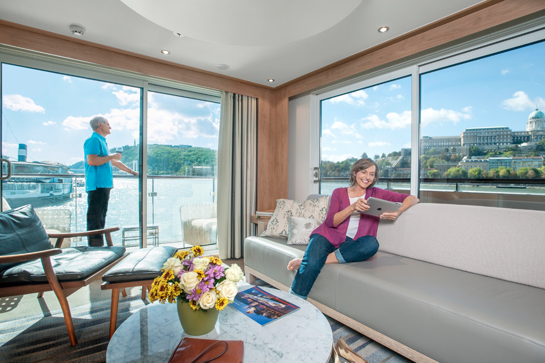 The Lobby of a Viking River Cruise Ship